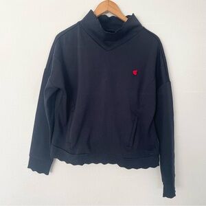 Scotch & Soda Women's Clean Sweatshirt with Scalloped Edges L